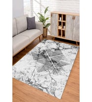 Dijital Kaymaz Taban Yıkanabilir Renkli Salon Halısı Mutfak Halısı Yolluk ND-SD-1035 (Gri)