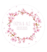 Letbil Kiraz Çiçeği Düğün Hediyelik Etiket 3CM - KUŞE Sticker