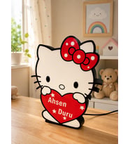 Hello Kitty İsimli LED Çocuk Odası Gece Lambası USB Dekoratif Masa Lambası