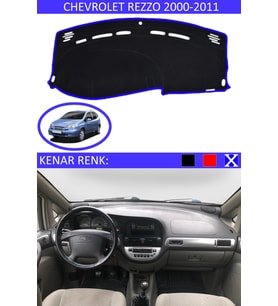 Chevrolet Rezzo 2000-2011 İçin Uygun Torpido Koruma Halısı Siyah Kenar Renk Mavi