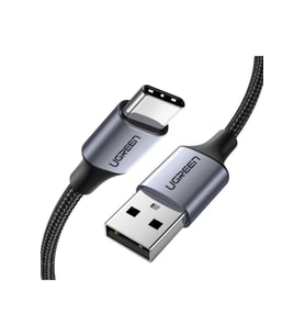 UGREEN 2.0 A USB-A & USB-C Örgülü Şarj ve Data Kablosu, 25 Santimetre, Siyah, 60124 Outlet