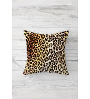 Leopar Desenli Çift Tarafı Baskılı Gizli Fermuarlı Yastık Kılıfı Kırlent Koltuk Yastık Kılıfı (Sarı)