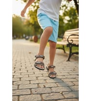 Enoch Çift Cırt Bantlı ve Kabartma Yazı Detaylı Ergonomik Sportif Çocuk Sandalet