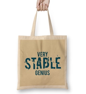 Trump Very Stable Genius Bez Çanta Uzun Saplı