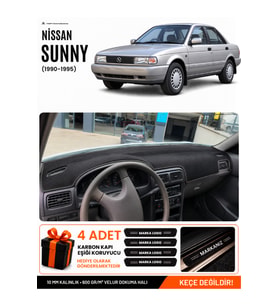 e-biz NİSSAN SUNNY (1990-1995) Uyumlu Torpido Koruma, Torpido Örtüsü, Torpido Kılıfı - Siyah - NI018