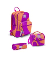Coral High Koyu Pembe Turuncu Desenli 3'lü Okul Çanta Seti SET0123684 - Kız (Çok Renkli)
