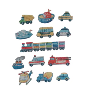 Araçlar Vehicles / 13 Adet Puzzle Yapboz Puzzle / 82 Parça (Çok Renkli)