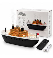 AROMA DIFFUSER GEMİ IŞIKLI HAVA NEMLENDİRİCİ BUHAR MAKİNE - KOKU GİDERİCİ 250ML KRD-8769 (5680)