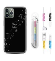 Apple iPhone 11 12 13 14 Pro Max Kılıf Kablo Koruma Spiral Silikon Planet 1620