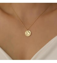 925 Ayar Gümüş Madalyon Kolye (Gold)