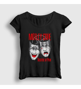 Presmono Kadın Siyah Theatre Mötley Crüe T-Shirt 167481tt