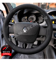 Renault Fluence Dikme Direksiyon Kılıfı Premium Komple Delikli Deri Siyah Dikiş 2009-2016