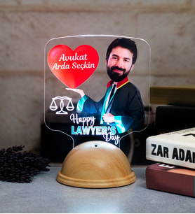 Avukatlara Hediye, Avukatlar Günü Hediyesi Avukatlara Özel Hediye Resimli Led Lamba, Karikatür Tasarım Led Lamba