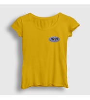 Presmono Kadın Sarı Php Coder Programmer Developer Yazılımcı T-Shirt 337473tt (Sarı)
