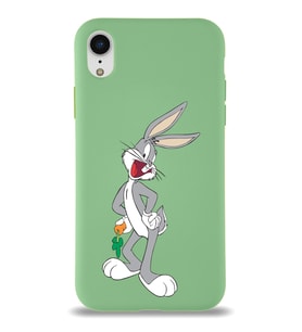 Apple iPhone XR Uyumlu Lansman Kılıf Bugs Bunny Tasarımlı Altı Kapalı İçi Kadife Kaplı  Kapak (Şeffaf)