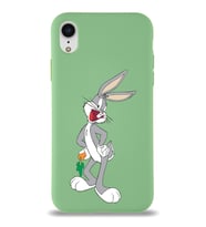 Apple iPhone XR Uyumlu Lansman Kılıf Bugs Bunny Tasarımlı Altı Kapalı İçi Kadife Kaplı  Kapak (Şeffaf)