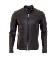 Erkek Siyah İç Cepli Slim Fit Deri Ceket