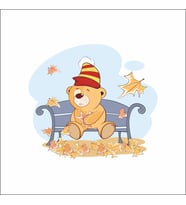 Sonbahar Ayıcık Sticker Duvar Sticker 30x20 CM
