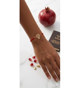 925 Ayar Gümüş Papatya Silver Kırmızı İpli Kök Çakra Makrome Nar Beraberlik Bileklik.rose.gold.rodaj