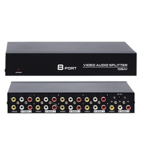 Powermaster 8 Port Video Audio Splitter Video Çoklayıcı