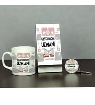Gastronomi Uzmanı Üçlü Set (Kupa + Telefon Standı + Anahtarlık)