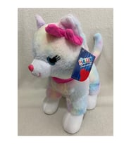 Oyuncak 30 Cm Pembe Tokalı Kedi(KEDİ SESİ ÇIKARAN) (Çok Renkli)
