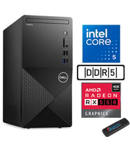 Dell Vostro 3030 mt Intel Core I5 12400 24GB Ddr5 256GB SSD Windows 11 Pro Amd RX550-4GB Masaüstü Bilgisayar N3030I5RX550P11 + Zetta USB Bellek