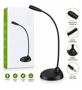 Multimedia Masaüstü Mikrofonu 3.5mm Jack Esnek Boyunlu CM203