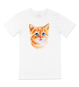 Mavi Gözlü Kedi Tişört