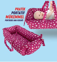 XPERMATE Portbebe Ana Kucağı, Puset Bebek Taşıma Çantası Kundağı 50x70 cm (Pembe)