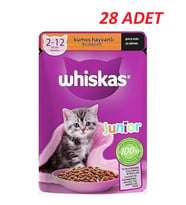Whiskas Pouch Sos İçinde Kümes Hayvanlı Yavru Kedi Konservesi 85 Gr*28 Adet