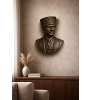 ATATÜRK Duvar Büstü Duvar Heykeli Dekoratif Asma Duvar Heykelleri 25 CM M2
