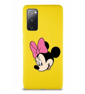 Samsung Galaxy S20 FE Soft Premier Kapak Minnie Mouse-B Tasarımlı Silikon Kılıf - Sarı (Şeffaf)