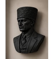 ATATÜRK Duvar Büstü Duvar Heykeli Dekoratif Asma Duvar Heykelleri 25 CM M2