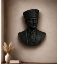 ATATÜRK Duvar Büstü Duvar Heykeli Dekoratif Asma Duvar Heykelleri 25 CM M2
