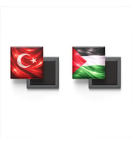 Buzdolap Magnetleri - Filistin Bayrağı ve Türk Bayrağı - 2'li Set Magneti