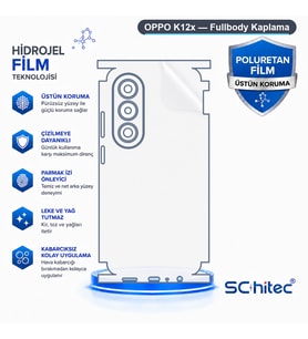 SChitec OPPO K12x Uyumlu Fullbody Arka Kaplama Hidrojel Koruyucu Film