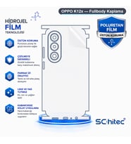 SChitec OPPO K12x Uyumlu Fullbody Arka Kaplama Hidrojel Koruyucu Film
