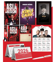 Asla Vazgeçme - Ayraç - Kartpostal - Poster - Kirli Çark -  2026 Ajanda Kalpaklı - Ata Ahşap Duvar Takvimi - Masa Takvimi