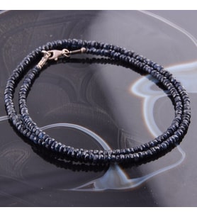 Lacivert Safir Doğal Taşı Kolye - Bileklik Takı Seti - 3 mm TS021