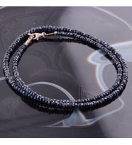 Lacivert Safir Doğal Taşı Kolye - Bileklik Takı Seti - 3 mm TS021