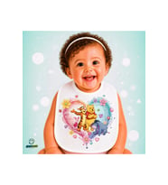 Winnie The Pooh Keten Bebek Mama Önlüğü – Yumuşak, Emici, Yıkanabilir, Özel Tasarım P203