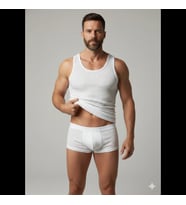 pilelistore Erkek Beyaz File Tank Top Boxer Takımı