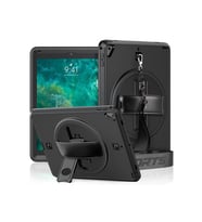 Newface Apple iPad 5 Air 9.7 Kılıf Strap-C Otterbox Tablet Kapak - Siyah