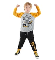 Play Allday Erkek Çocuk T-shirt Pantolon Takım (Gri)