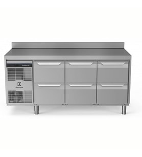 Electrolux Professional Endüstriyel Tip Soğutmalı Tezgah, Sırtlı, "heavy Duty", Aısı304, -2°/+10°c, Dijital, Tropikal - 440 Lt, 6x½ Çekmeceli EH3H3BBB