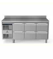 Electrolux Professional Endüstriyel Tip Soğutmalı Tezgah, Sırtlı, "heavy Duty", Aısı304, -2°/+10°c, Dijital, Tropikal - 440 Lt, 6x½ Çekmeceli EH3H3BBB