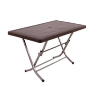 Mandella 70x120 Zeugma Rattan Masa (Katlanır Metal Ayak) Kahverengi
