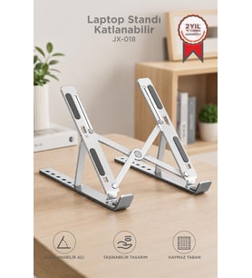 Torima Laptop Standı Katlanabilir Taşınabilir Macbook Notebook Standı JX18 Gümüş