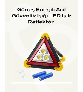 Solar Şarjlı Üçgen Led Park Ve İkaz Lambası